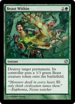 1x Beast Within NM-Mint, English Duel Decks: Heroes vs Monsters MTG Magic - Image 1