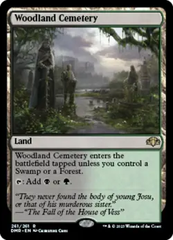 1x Woodland Cemetery NM-Mint, English Dominaria Remastered MTG Magic - Image 1