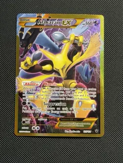Pokemon Card TCG Alakazam EX Fates Collide 125/124 Full Art Secret Rare Card NM- - Image 1