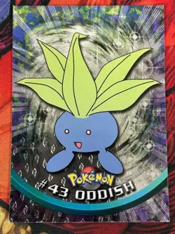 #43 Oddish Pokemon Topps 1999 Series 1 SILVER FOIL Textured Vintage MP - Image 1