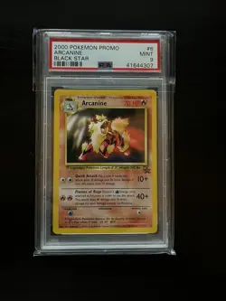 PSA 9 MINT Arcanine # 6 WOTC Black Star Promo Pokemon Card - Image 1