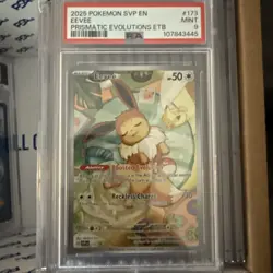 PSA 9 Eevee 173 Prismatic Evolutions ETB Promo Pokemon Card - Image 3