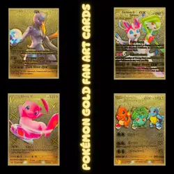 Pikachu Gold Fan Art Pokemon Card - Display Card - New Pokémon Added - PROMO - Image 1