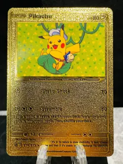 Pikachu Gold Fan Art Pokemon Card - Display Card - New Pokémon Added - PROMO - Image 13