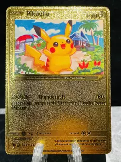 Pikachu Gold Fan Art Pokemon Card - Display Card - New Pokémon Added - PROMO - Image 14