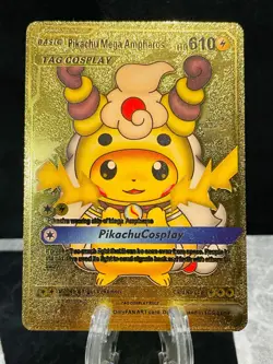 Pikachu Gold Fan Art Pokemon Card - Display Card - New Pokémon Added - PROMO - Image 3
