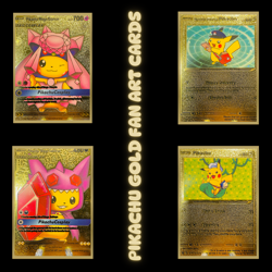 Pikachu Gold Fan Art Pokemon Card - Display Card - New Pokémon Added - PROMO - Image 37