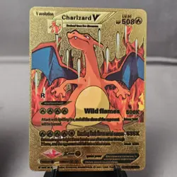 Pokémon Gold Charizard Card Set of 3 – Collector Display Metal Lot – VMAX, V - Image 10