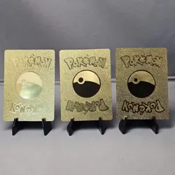 Pokémon Gold Charizard Card Set of 3 – Collector Display Metal Lot – VMAX, V - Image 2