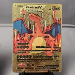 Pokémon Gold Charizard Card Set of 3 – Collector Display Metal Lot – VMAX, V - Image 5