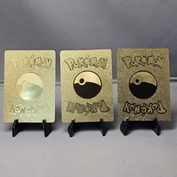 Pokémon Gold Charizard Card Set of 3 – Collector Display Metal Lot – VMAX, V - Image 7
