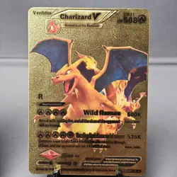 Pokémon Gold Charizard Card Set of 3 – Collector Display Metal Lot – VMAX, V - Image 9