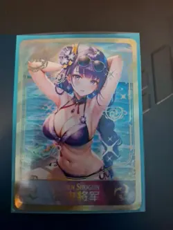 GODDESS STORY Waifu Card | Raiden Shogun | Swimsuit Maiden | Holo Card | NM - Image 1