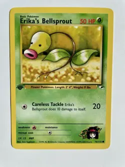 Pokemon Card 2000 Gym Heroes Set Erika's Bellsprout 76/132 1st Edition NM-Mint - Image 1