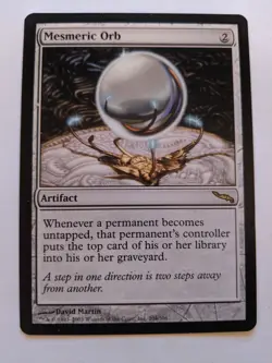 MTG English Magic Card Very Light Play MESMERIC ORB from Mirrodin - Image 1