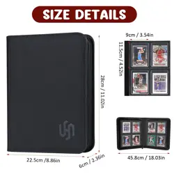 Toploader Binder 4 Pocket, Top Loader Card Binder Holds 112 Toploader Cards f... - Image 4