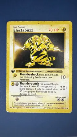 Pokemon 1999 Base Set 1st Edition Shadowless English Card Electabuzz 20/102 - Image 1