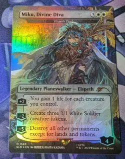 Miku, Divine Diva - Elspeth Tirel (Rainbow Foil) -Foil Near Mint MTG Secret Lair - Image 1