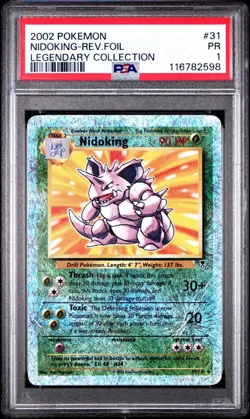 PSA 1 Nidoking 31/110 Legendary Collection Reverse Holo Foil 2002 Pokemon WoTC - Image 1