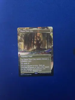 Three Tree City (Borderless) Bloomburrow BLB Magic: The Gathering Mint Card 337 - Image 1