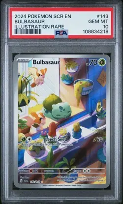 PSA 10 BULBASAUR 143 STELLAR CROWN ILLUSTRATION RARE POKEMON GEM MINT - Image 1