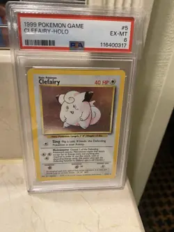 PokÃ©mon Clefairy Base Set Holo Card 5/102 1999 PSA 6 EX-MT - Image 1