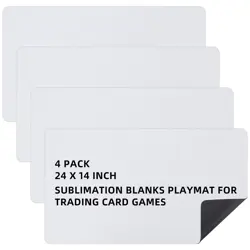 Yexiya 4 Pcs Card Game Mats 14 x 24 Inch Playmat Sublimation Blanks Playmat S... - Image 1