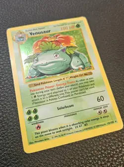 PokÃ©mon TCG Venusaur Base Set Holo Shadowless Rare Card 15/102 - Image 2