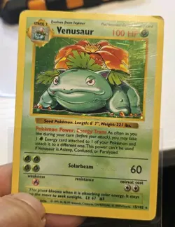 PokÃ©mon TCG Venusaur Base Set Holo Shadowless Rare Card 15/102 - Image 4