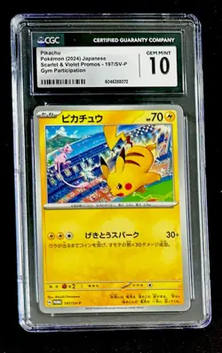 CGC 10 Pikachu 197/SV-P Japanese Sv-P Promo Card Mint Condition - Image 1