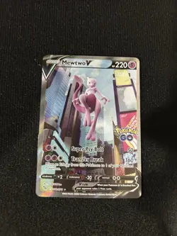 Pokemon Go TCG Mewtwo v Full Art Holo Ultra Rare Card 072/078 Alternative Art - Image 2