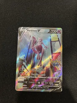Pokemon Go TCG Mewtwo v Full Art Holo Ultra Rare Card 072/078 Alternative Art - Image 3