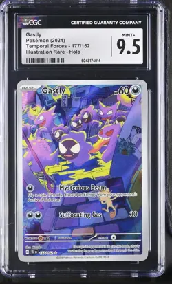GASTLY ILLUSTRATION RARE 177/162 TEMPORAL FORCES GRADED CGC 9.5 MINT+ POKEMON - Image 1