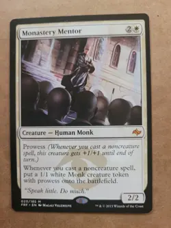 MTG Monastery Mentor  - Fate Reforged Magic FRF (020/185) Human Monk White LP - Image 1