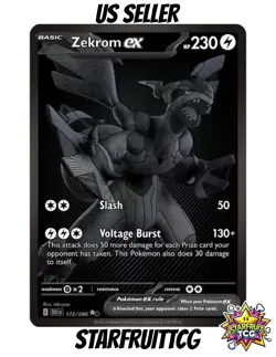 Pokemon TCG Zekrom EX BWR 174/086 Black Bolt ENGLISH NM/M NO WHITENING - Image 3