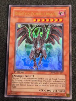 Yugioh Red-Eyes Zombie Dragon SDZW-EN001 1st Edition Ultra Rare LP - Image 1