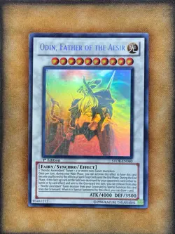 Yugioh Odin, Father of the Aesir STOR-EN040 Ghost Rare 1st Ed LP - Image 1