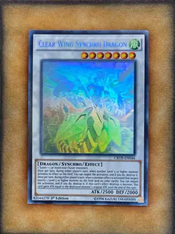 Yugioh Clear Wing Synchro Dragon CROS-EN046 Ghost Rare 1st Ed NM - Image 1