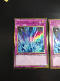 Yugioh! x3 Torrential Tribute MGED-EN052 Gold Rare 1st Ed Slight Play/ NM - Image 2