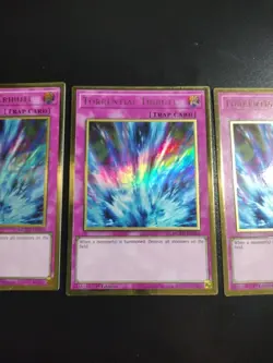 Yugioh! x3 Torrential Tribute MGED-EN052 Gold Rare 1st Ed Slight Play/ NM - Image 3