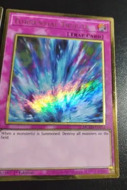 Yugioh! x3 Torrential Tribute MGED-EN052 Gold Rare 1st Ed Slight Play/ NM - Image 5