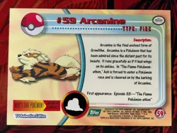 #59 Arcanine - Pokemon 1999 Topps TV Animation Series 1 Green Label Nonfoil LP - Image 2