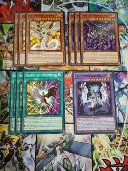Yu-Gi-Oh! 3x Light End Sublimation Dark Evaporation Dragon Play Set - 10 Card - Image 1