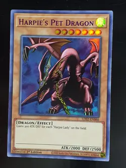Harpies Pet Dragon LDS2-EN066 Ultra Rare Purple 1st Edition Yugioh Bandai 2 - Image 1