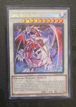 Lancea, Ancestral Dragon of the Ice Mountain BLTR-EN005 Secret Rare 1st Ed Mint - Image 2