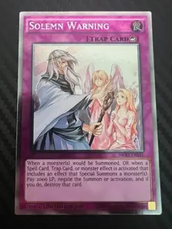 Yugioh Solemn Warning NKRT-EN035 Platinum Rare Limited Edition NM - Image 1