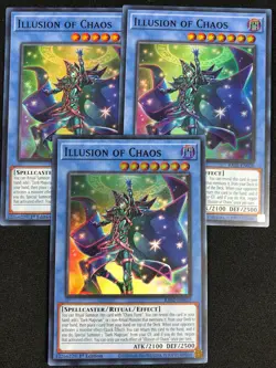 YUGIOH ILLUSION OF CHAOS RA02-EN020 1ST SUPER X3 (NM) Rarity Collection 2 - Image 2