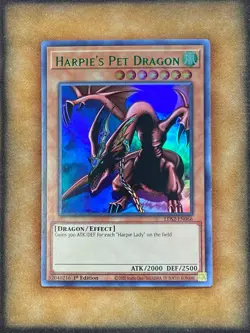 Yugioh Harpie's Pet Dragon LDS2-EN066 Ultra Rare 1st Ed GREEN NM - Image 2