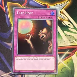 Yugioh! Trap Hole LOB-EN058 Super Rare Unlimited NM - Image 1