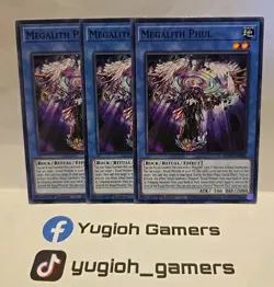 YUGIOH MEGALITH PHUL X3 COMMON LIGHT PLAYED ROTD 1ST EDITION - Image 1
